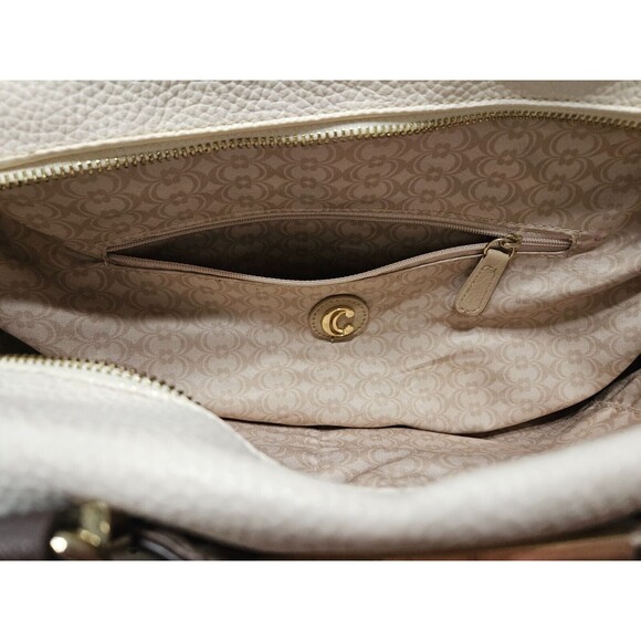 Woman's Handbag Brown/Tan, Zip Closure, Double Handles, Outer Pockets - Picture 7 of 9